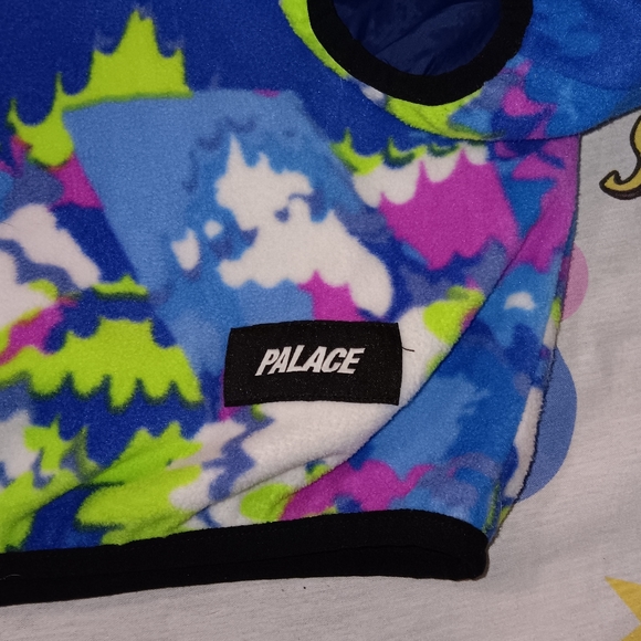 2016 Palace Reversible Windbreaker Fleece Jacket Navy Blue Tie Dye Skateboards - Picture 4 of 12